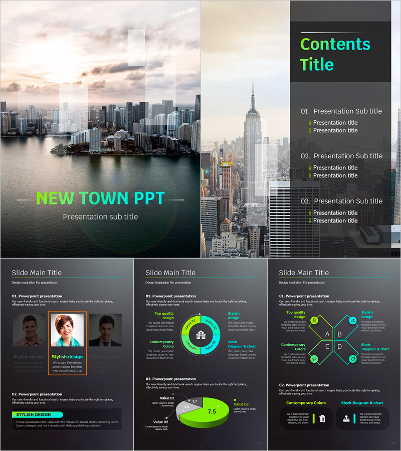 신도시 세로형 PPT 템플릿 – 현대적인 디자인으로 제안서 최적화