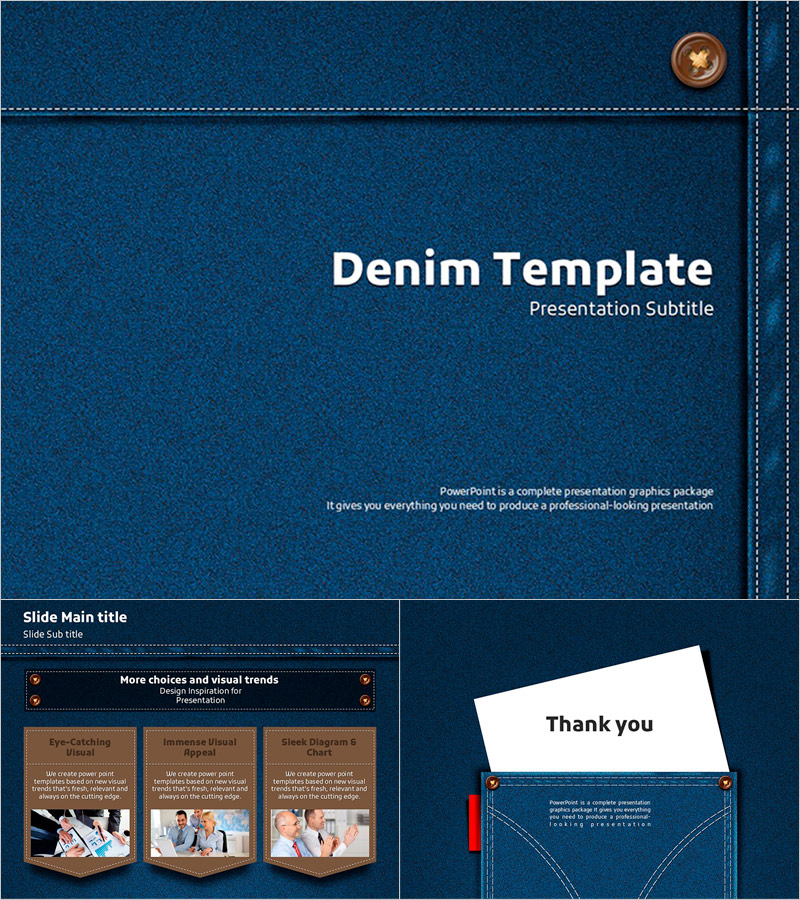 청바지 배경의 프레젠테이션 템플릿 – 스타일리시하고 실용적인 디자인