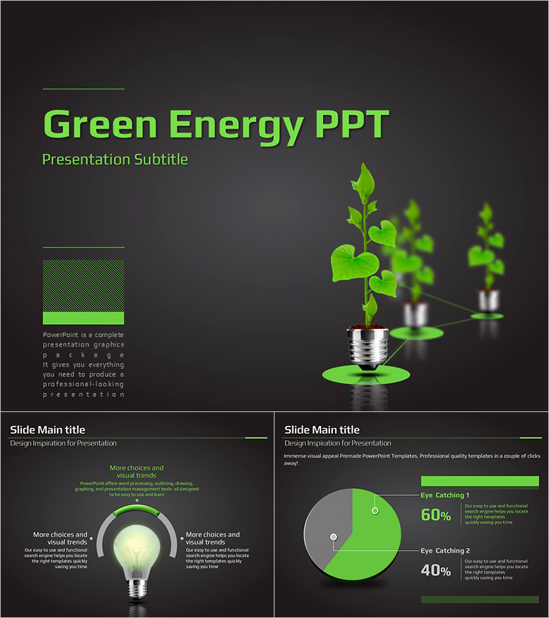 그린 에너지 PPT – 현대적이고 매력적인 슬라이드 디자인