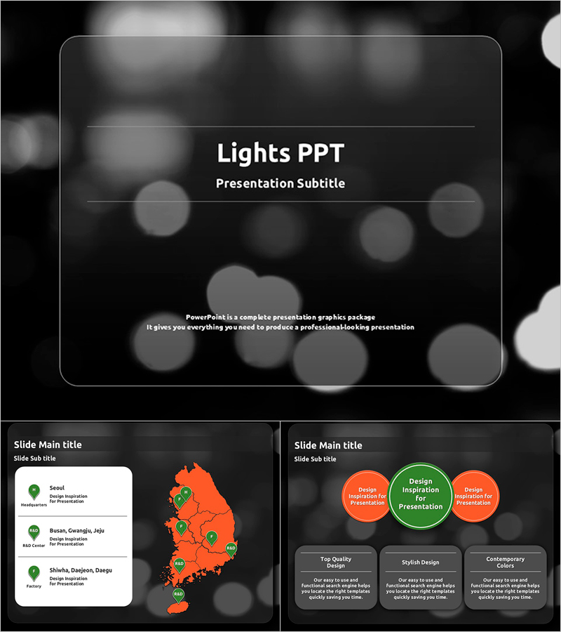 Lights PPT 템플릿 – 도시의 불빛을 담은 시각적 슬라이드