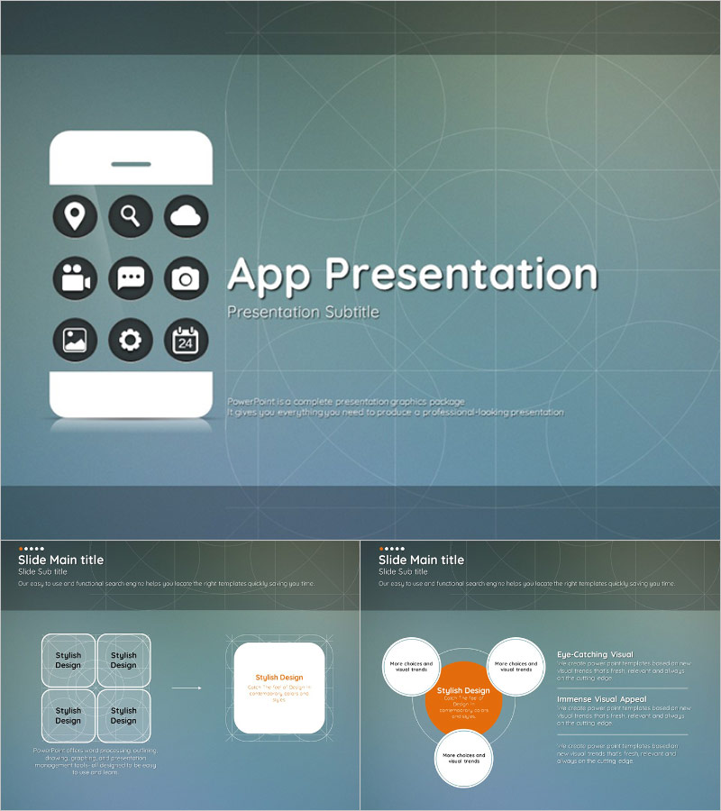 모바일 앱 그래픽 템플릿 – 스타일리시한 디자인으로 주목받는 프레젠테이션
