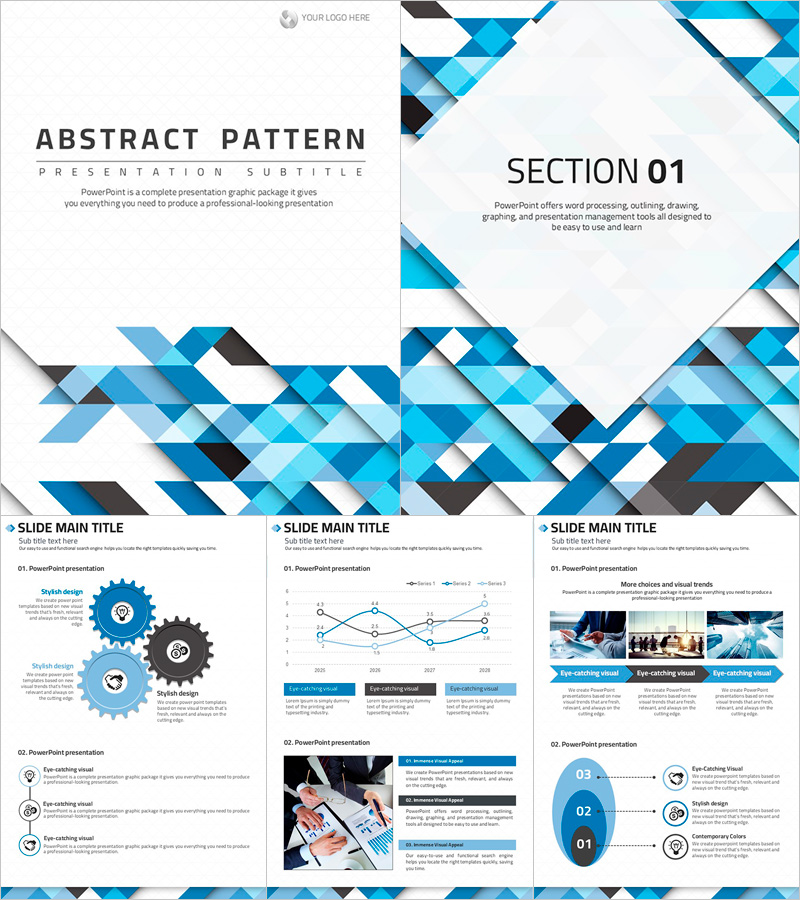 추상적 패턴의 세로형 템플릿 – 깔끔하고 현대적인 디자인