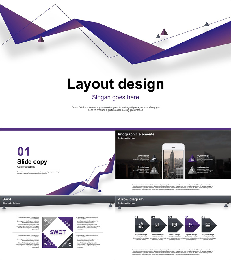 레이아웃 디자인 프레젠테이션 템플릿 – 전문적이고 세련된 비주얼