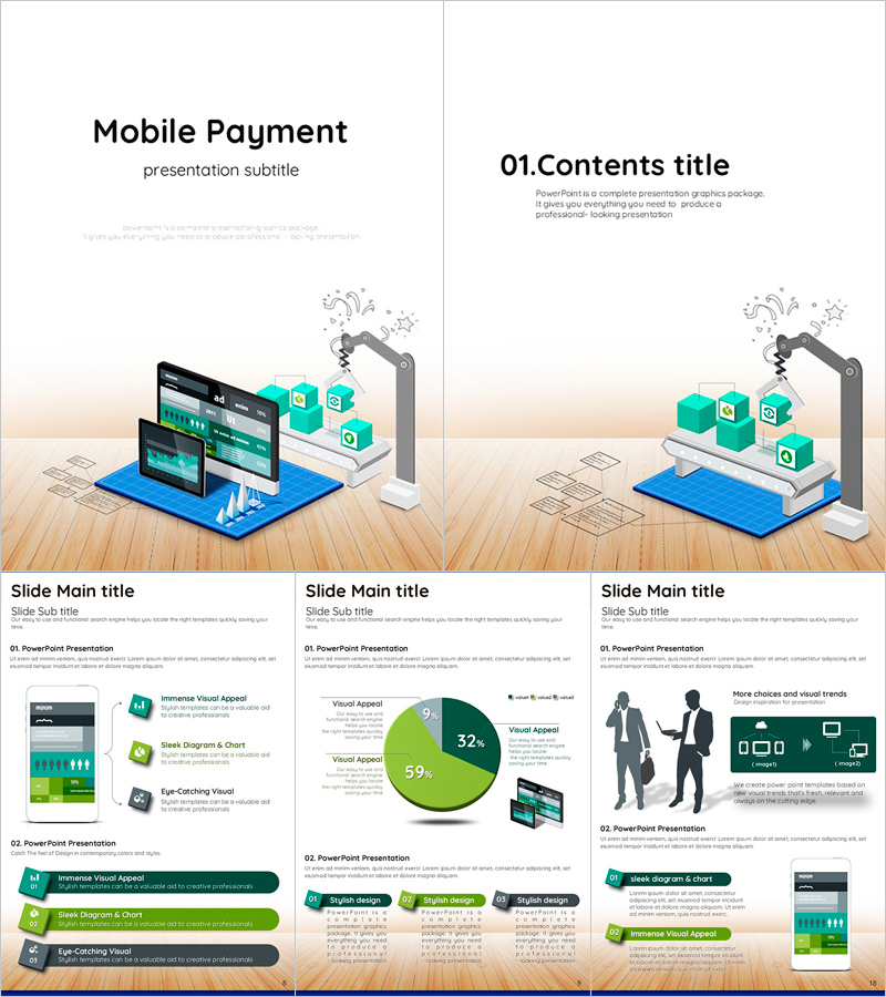 모바일 결재 세로형 PPT 템플릿 – 실용적이고 현대적인 디자인