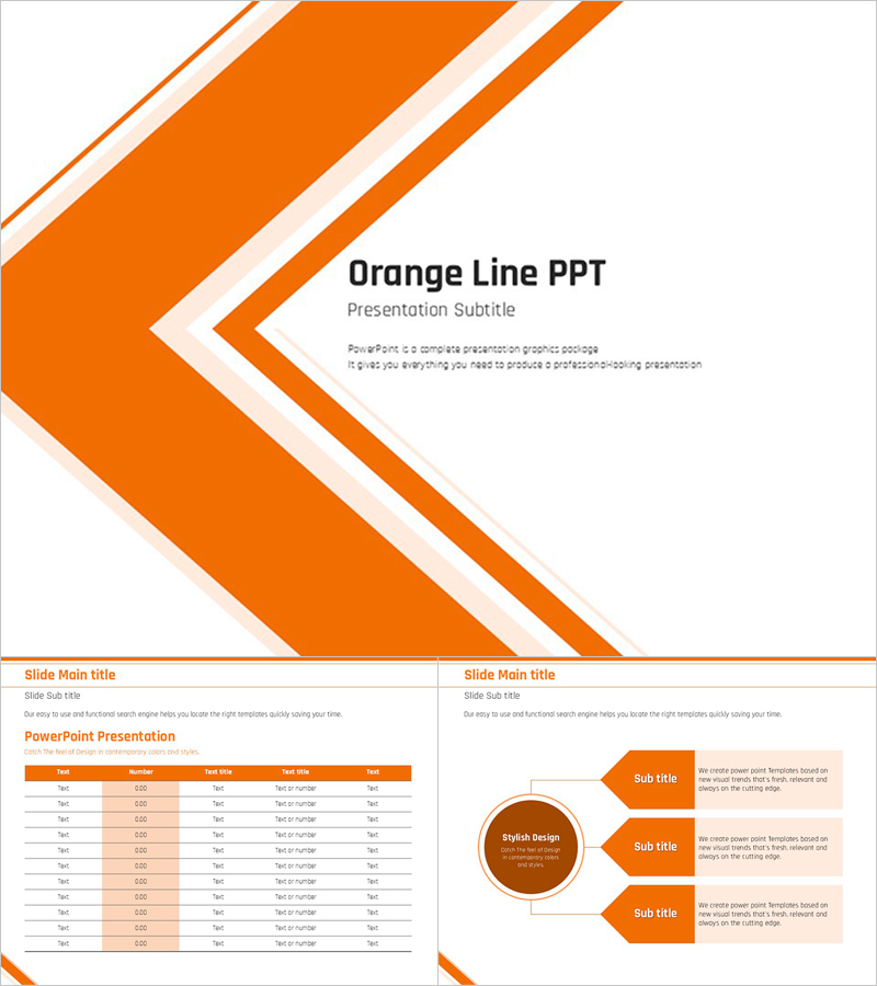 오렌지 라인 PPT 템플릿 – 세련된 디자인과 직관적인 구성