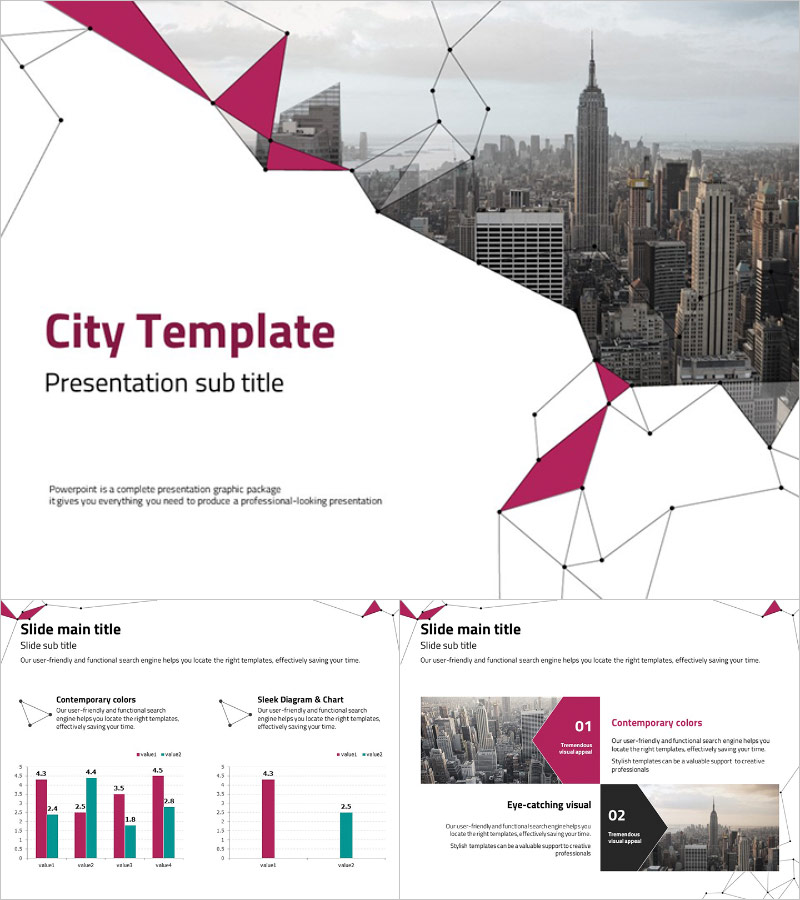 도시 네트워크 프레젠테이션 템플릿 – 감각적인 비즈니스 디자인