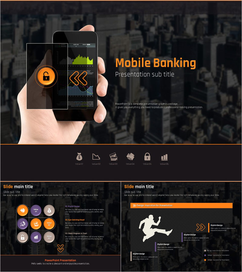 모바일 뱅킹 프레젠테이션 템플릿 – 현대적이고 직관적인 디자인