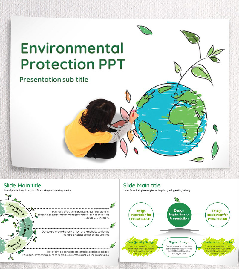 환경보호 프레젠테이션 템플릿 – 역동적인 자연 이미지와 함께