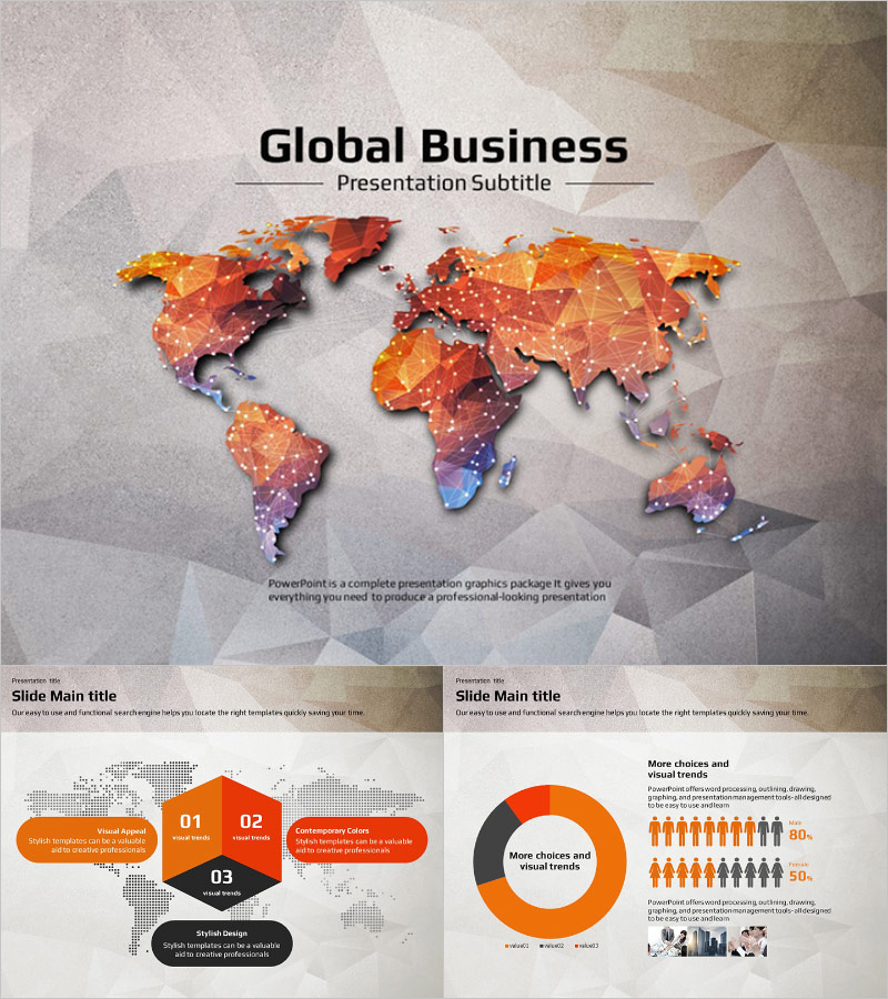 글로벌 비즈니스 PPT 템플릿 – 시각적으로 매력적인 디자인