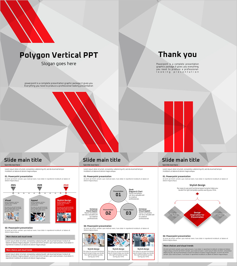 입체 배경의 세로형 피피티 템플릿 – 현대적이고 감각적인 디자인