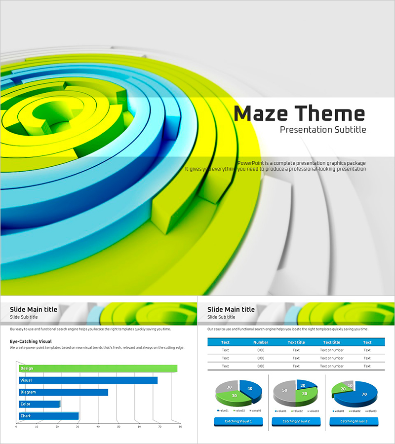 미로 테마 프레젠테이션 - 매력적인 색상의 실용적 디자인