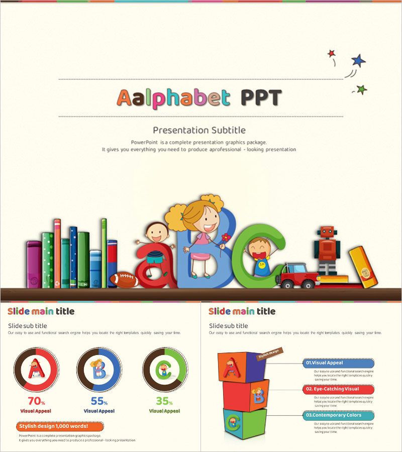 알파벳 프레젠테이션 템플릿 – 어린이를 위한 재미있는 디자인
