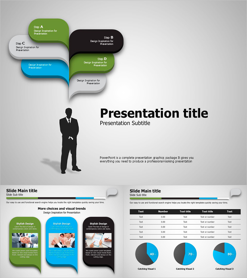 비즈니스맨 테마 프레젠테이션 – 세련된 디자인과 명확한 정보 전달