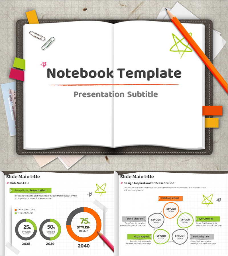 노트북 피피티 템플릿 – 창의적이고 교육적인 디자인