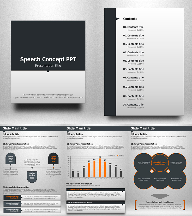 말풍선 컨셉의 세로형 PPT 템플릿 – 유연한 디자인과 직관적 구성