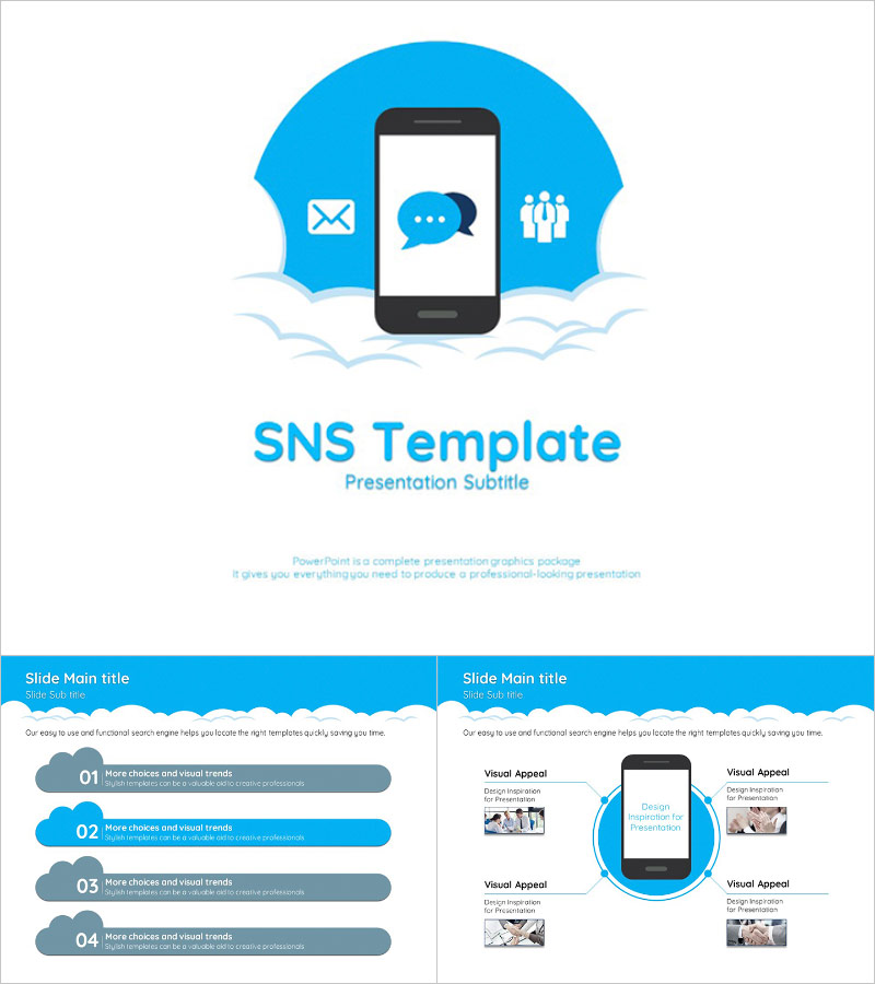 SNS PPT 템플릿 – 모던한 디자인의 네트워킹 중심