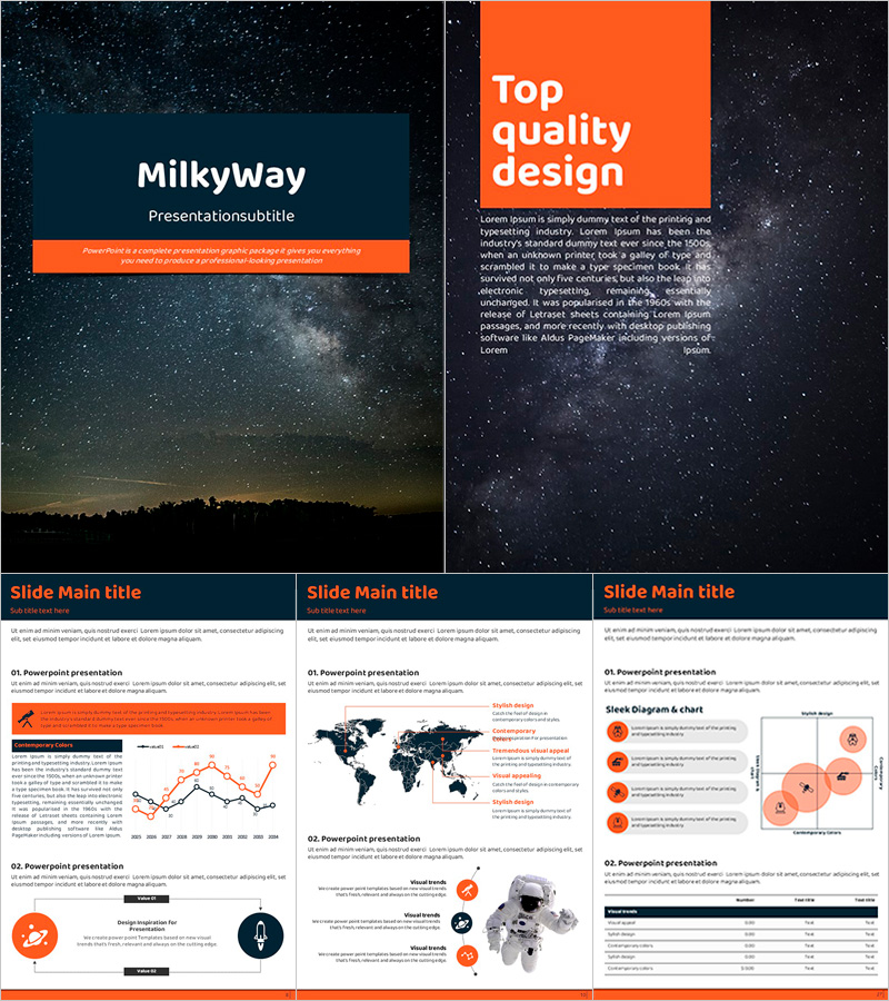 은하 연구 세로형 PPT – 감각적이고 현대적인 디자인