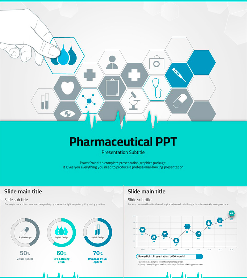 약품 소개 프레젠테이션 템플릿 – 세련되며 정보를 효과적으로 전달하는 디자인