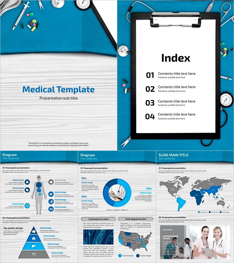 병원 의료 피피티 세로형 템플릿 – 전문성을 강조한 세련된 디자인