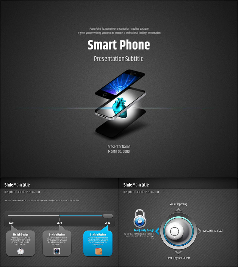 스마트폰 피피티 템플릿 – 현대적이고 세련된 디자인