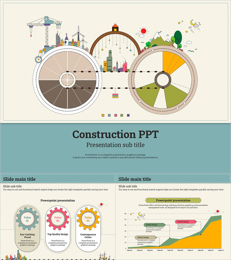 에코 일러스트 건설 템플릿 – 자연 친화적 디자인
