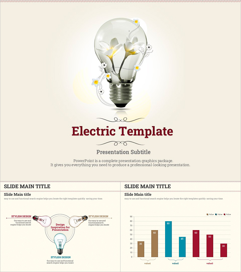 일렉트릭 플라워 프레젠테이션 템플릿 – 화려하고 개성 있는 디자인
