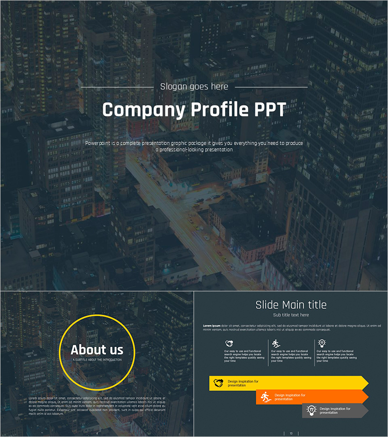 회사 소개서 PPT 템플릿 – 세련된 디자인과 실용성을 갖춘 구성