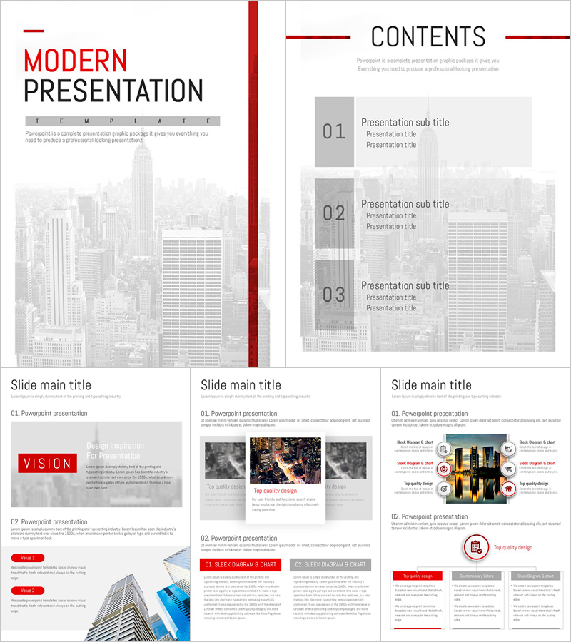 모던 세로형 프레젠테이션 템플릿 – 전문적이고 세련된 디자인