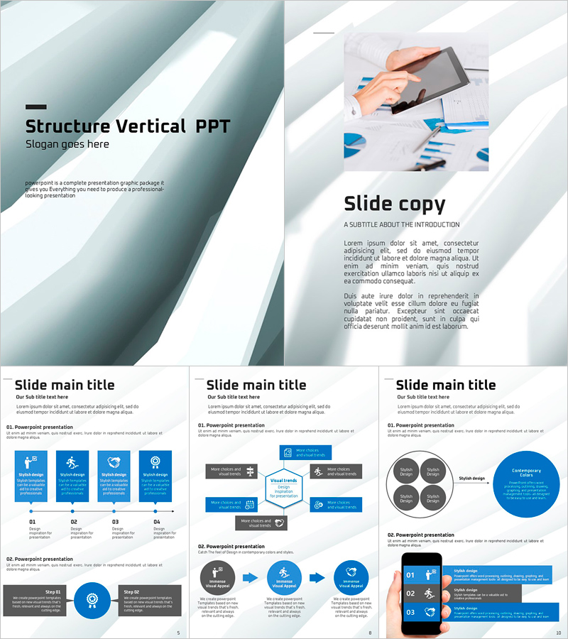 구조 세로형 PPT 템플릿 – 시선을 사로잡는 세련된 디자인