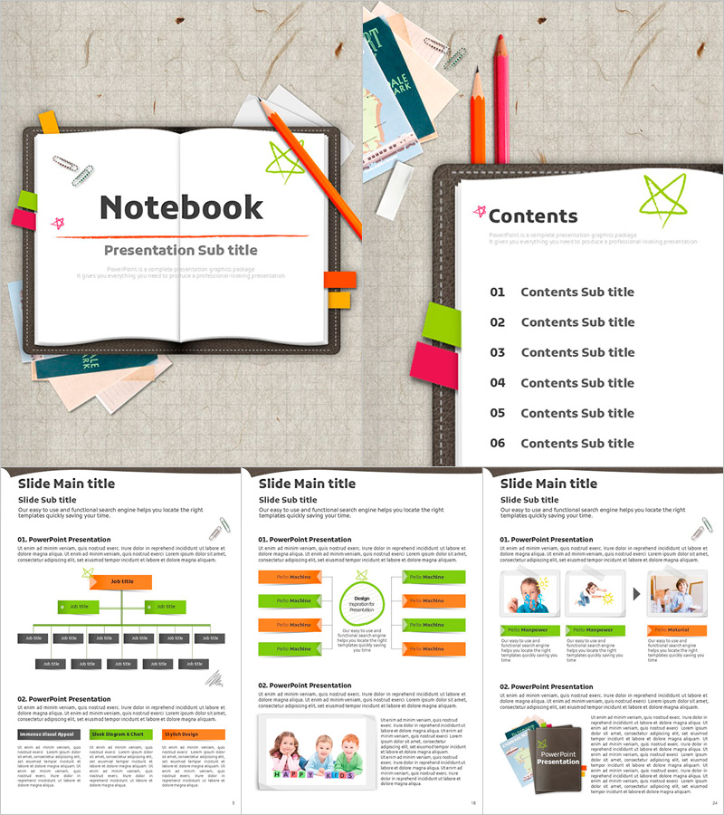 노트북 프레젠테이션 템플릿 – 창의적이고 재미있는 디자인