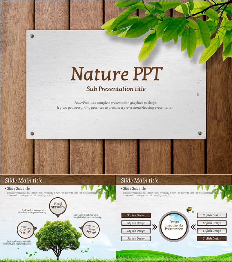 자연 테마 PPT 템플릿 – 자연 친화적인 배경으로 생동감 넘치는 발표