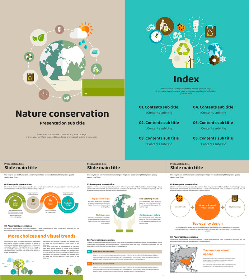 지구온난화 세로형 파워포인트 – 환경과 자연을 위한 감각적인 디자인