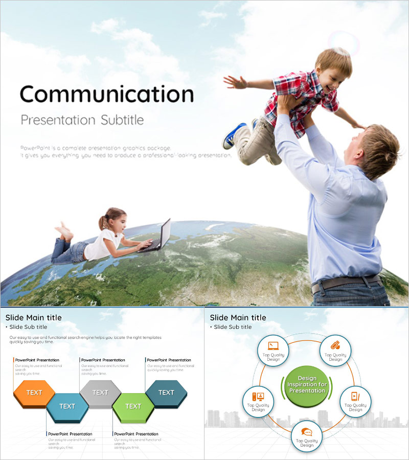 커뮤니케이션 프레젠테이션 템플릿 – 다채롭고 전문적인 디자인