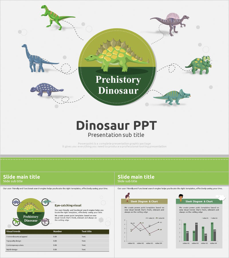 공룡 학습 PPT 템플릿 – 교육적이고 재미있는 디자인