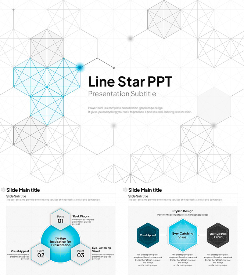라인 별 PPT 템플릿 – 시각적 매력이 돋보이는 디자인