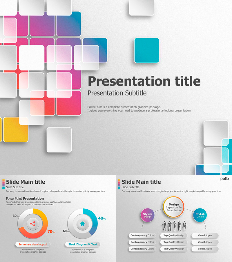 네모 패턴 PPT 템플릿 – 세련되고 현대적인 디자인