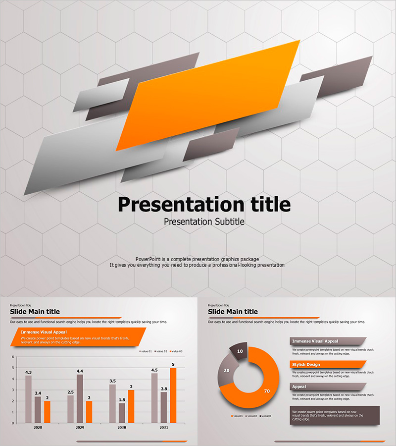 오렌지 도형 프레젠테이션 – 감각적이고 현대적인 디자인