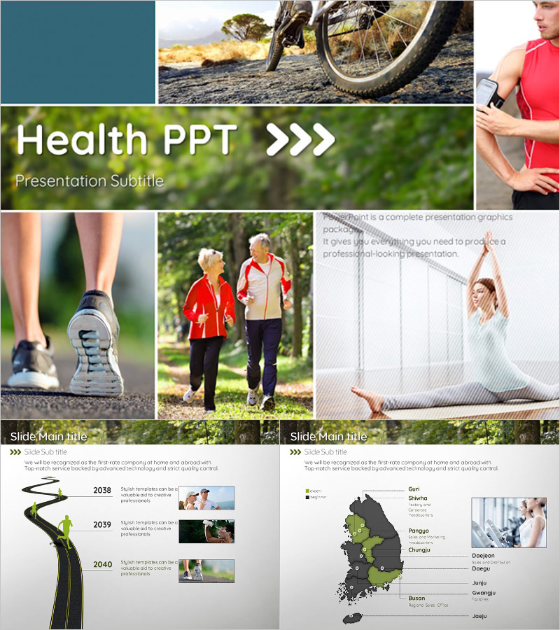 스포츠 건강 PPT – 건강과 활력을 위한 매력적인 디자인