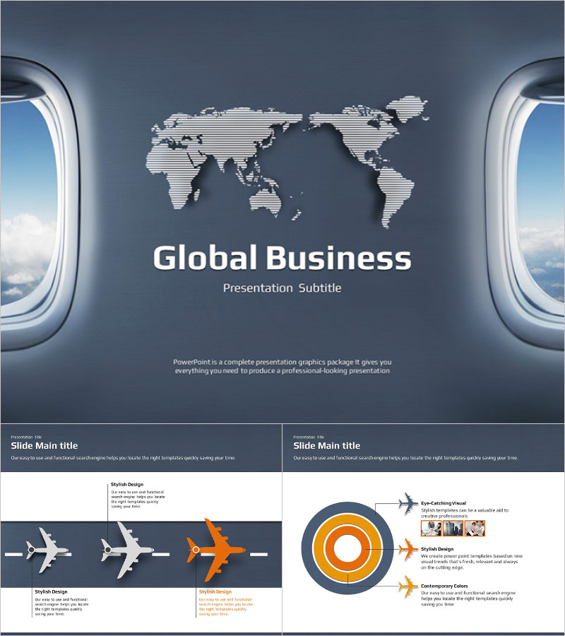 글로벌 비지니스 프레젠테이션 템플릿 – 국제적 감각과 전문성