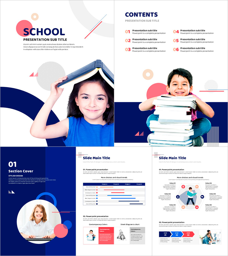학교 세로형 PPT 템플릿 – 교육에 적합한 디자인