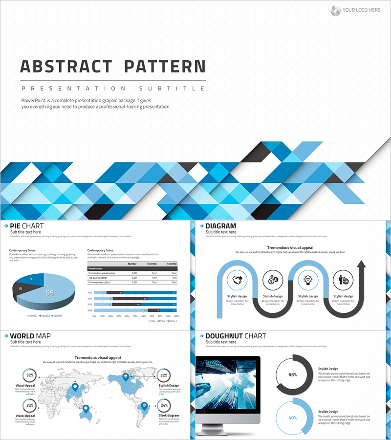 추상적 패턴의 와이드 템플릿 – 현대적이고 매력적인 디자인