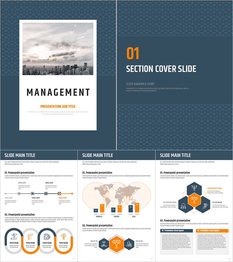 경영 관리 세로형 PPT 템플릿 – 세련된 비즈니스 디자인