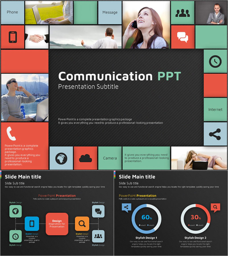 커뮤니케이션 프레젠테이션 템플릿 – 세련된 디자인