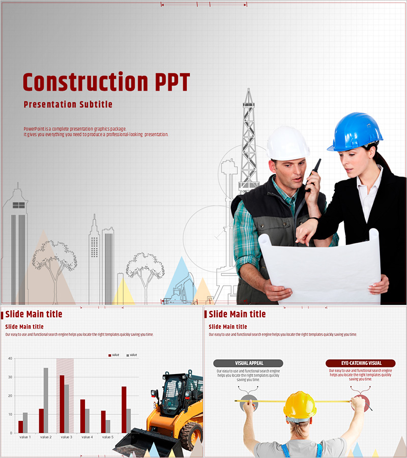 건축 설계 프레젠테이션 템플릿 – 전문적이고 역동적인 디자인