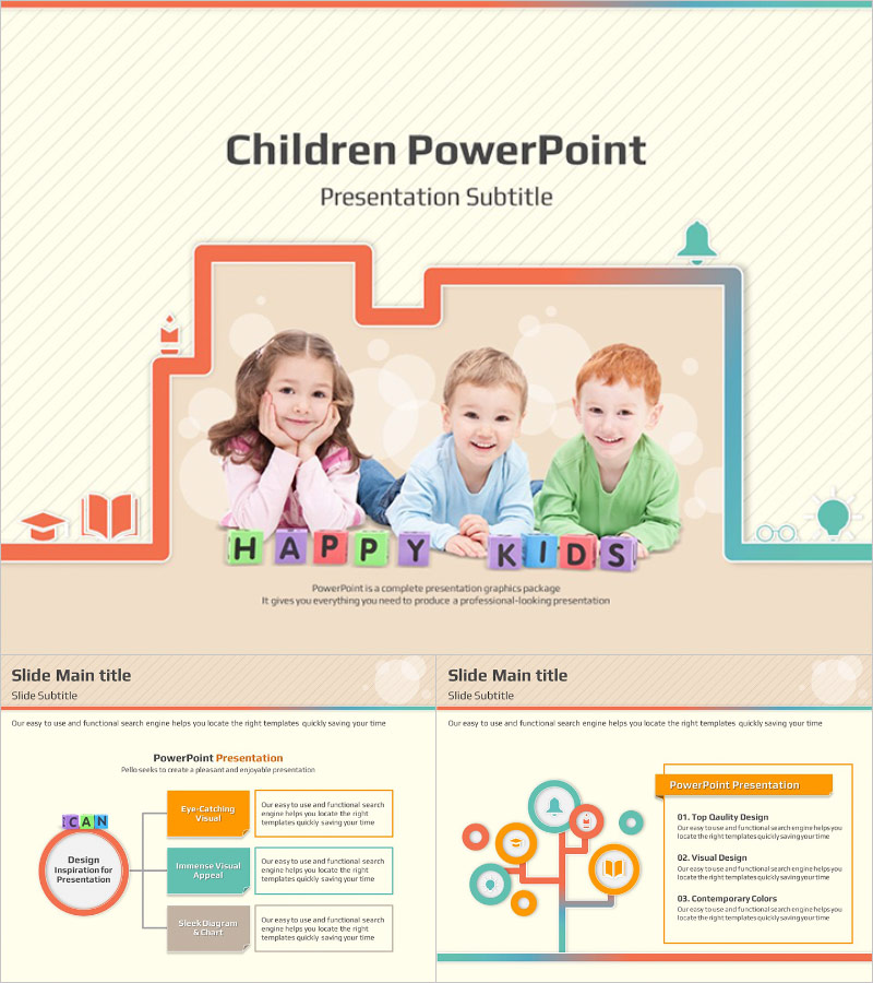 키즈 블럭 파워포인트 템플릿 – 어린이를 위한 유쾌한 디자인
