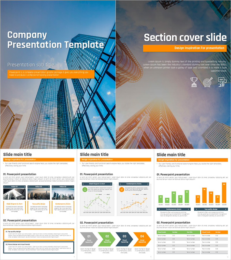 회사 프레젠테이션 세로형 템플릿 – 비즈니스에 최적화된 감각적인 디자인
