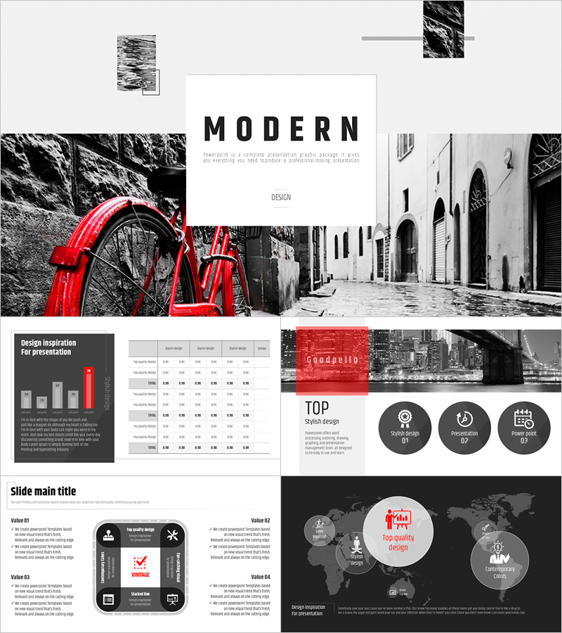 모던 와이드 파워포인트 템플릿 – 현대적이고 세련된 디자인