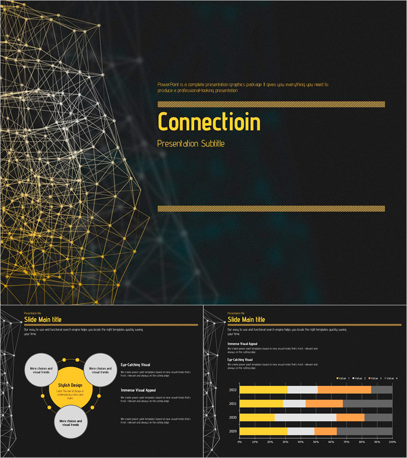 연결 테마 PPT 템플릿 – 시각적 매력을 강조한 디자인