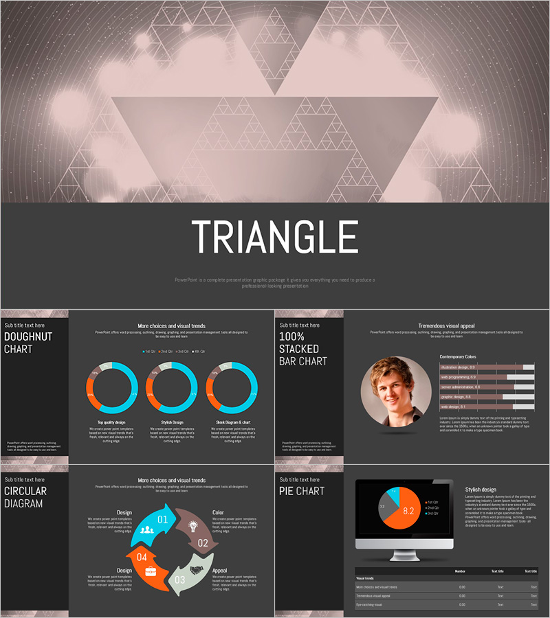 삼각형 패턴 와이드 프레젠테이션 템플릿 – 현대적인 디자인