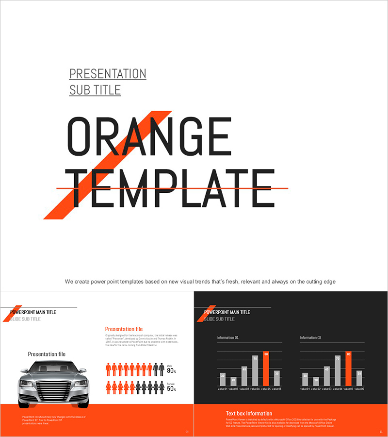 오렌지 라인 포인트 PPT 템플릿 – 스타일리시하고 현대적인 디자인